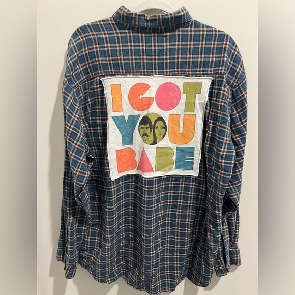 Sonjara Tops - I Got You Babe Upcycled Flannel